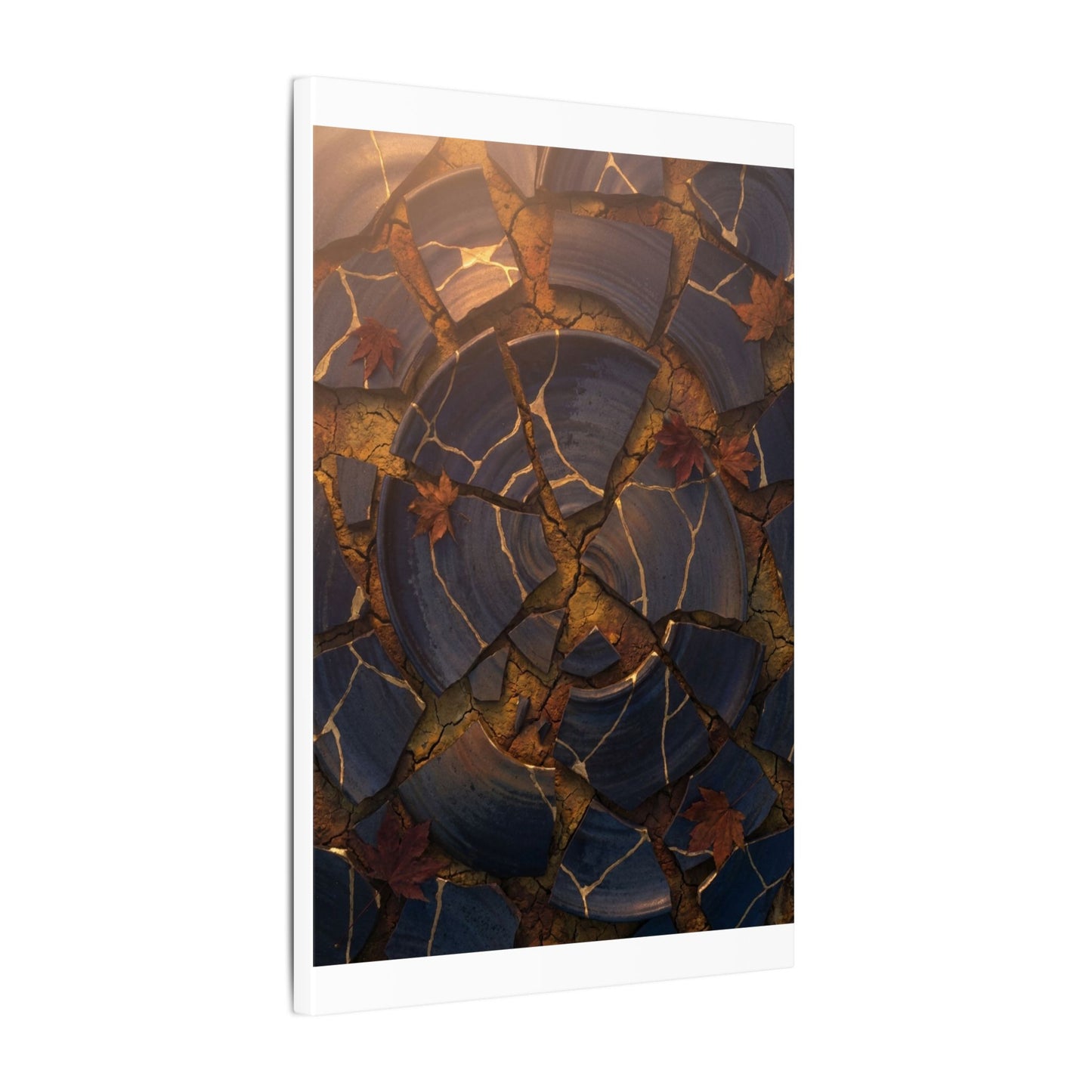 Autumn Cracked Earth Gold Repair Canvas Art | Philosophical Decor