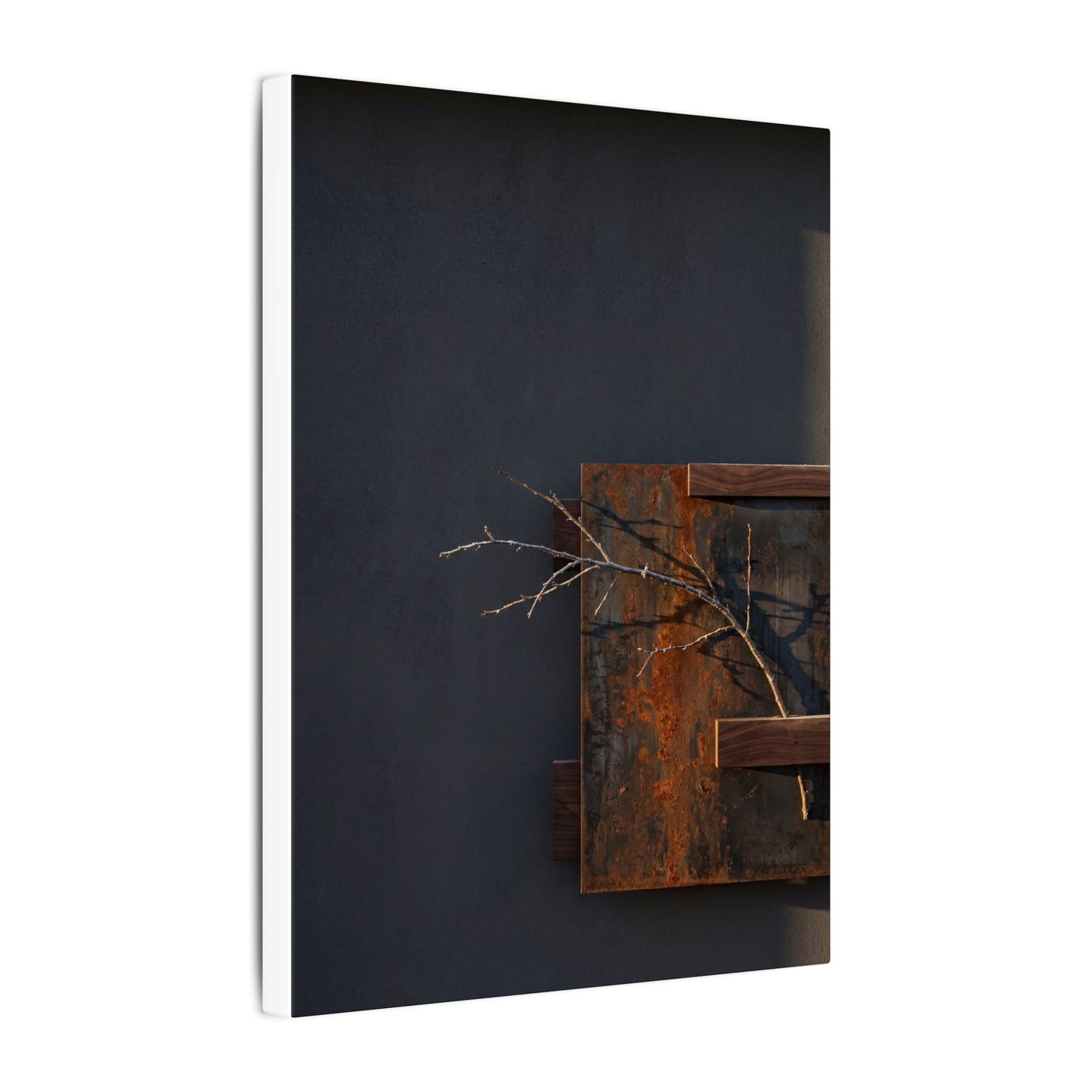 Ma Rust Patina Canvas Art - Dark Japandi Dark Texture