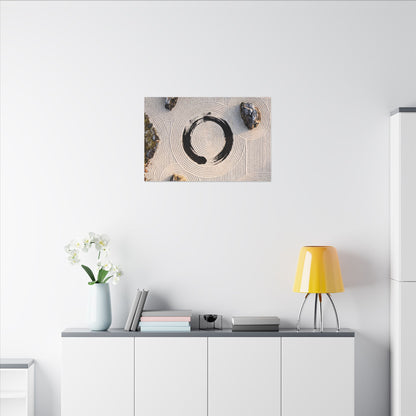 Rock Garden Canvas Art | Winter Zen Enso Art