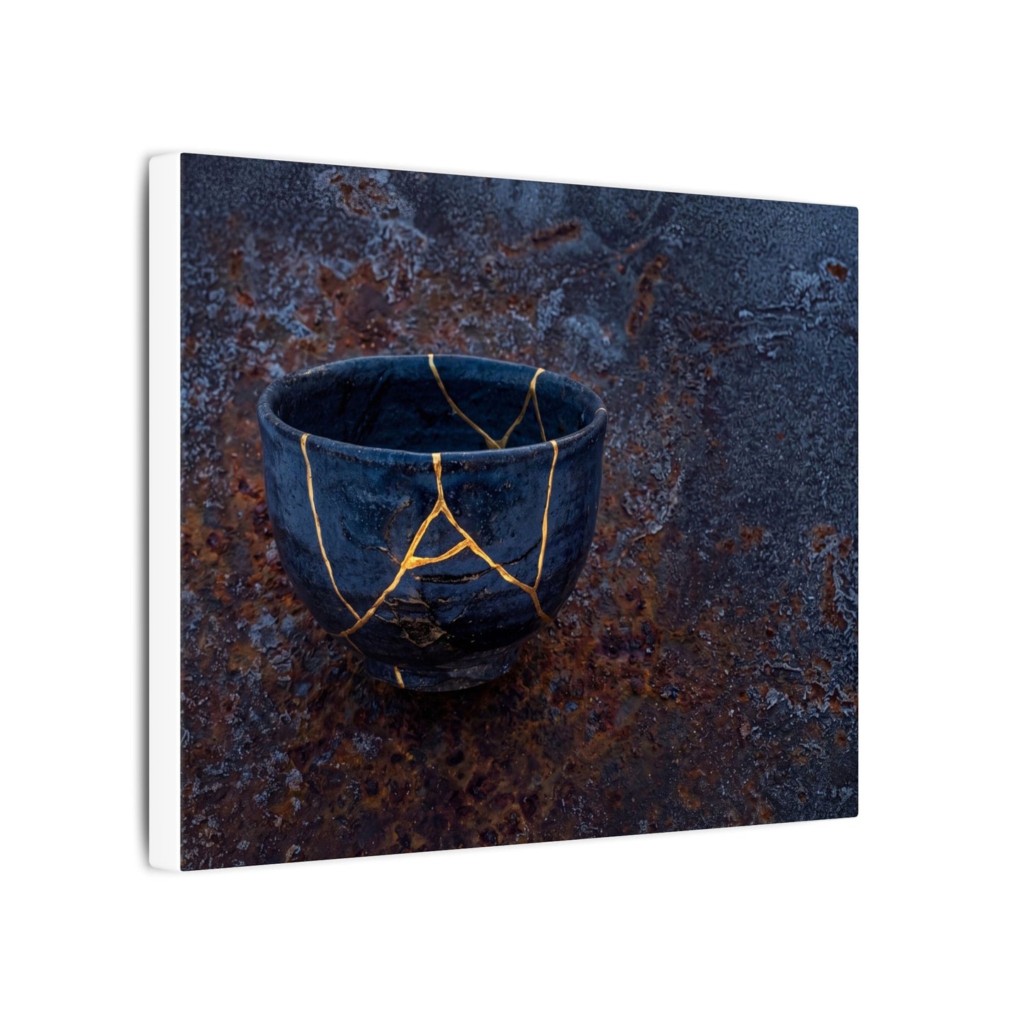 Rust Patina Winter Canvas Art | Kintsugi Healing Design