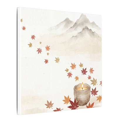 Earthy Mountain Mist Canvas Art - Japanese Pattern Japandi
