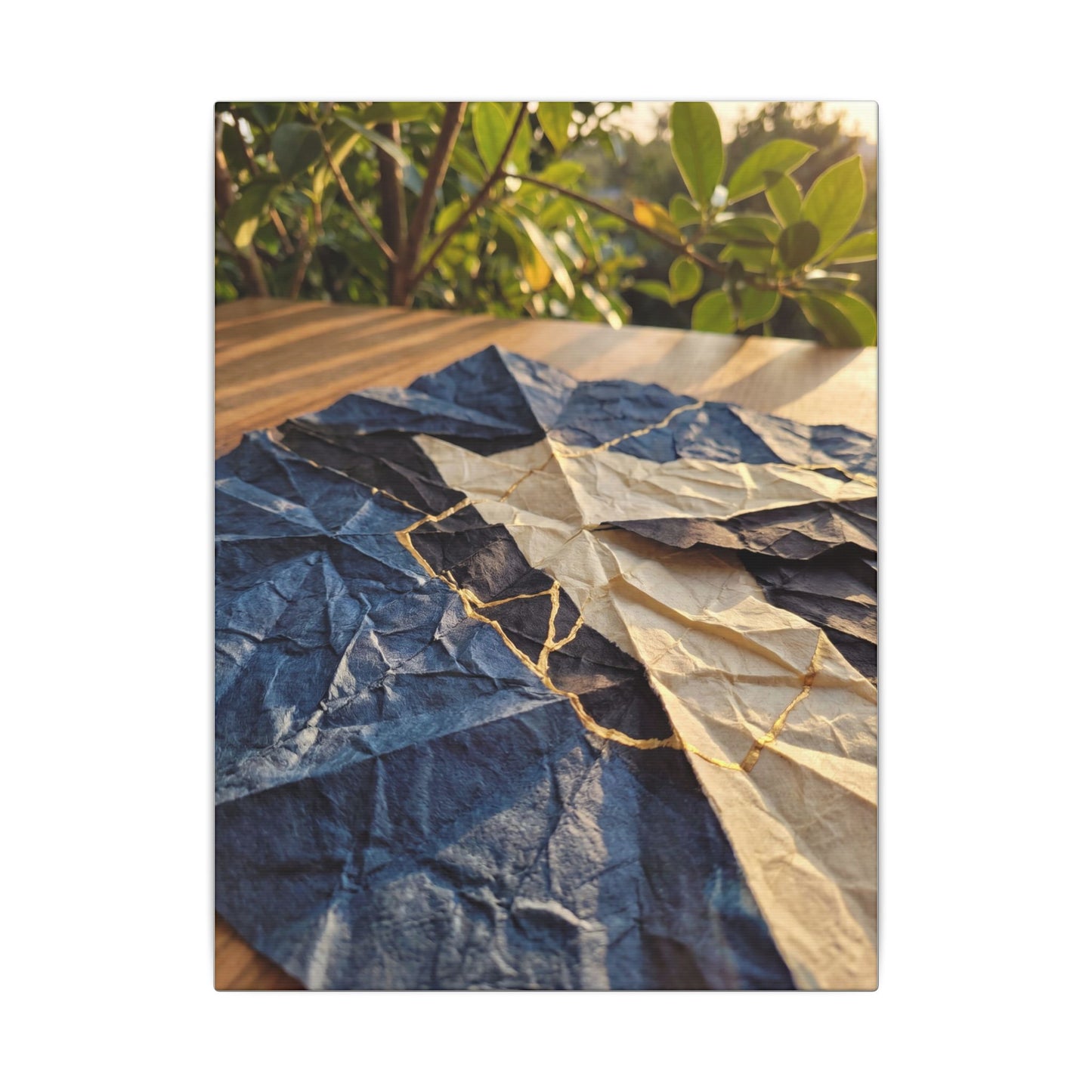 Golden Hour Paper Fold Canvas Art - Kintsugi Ma