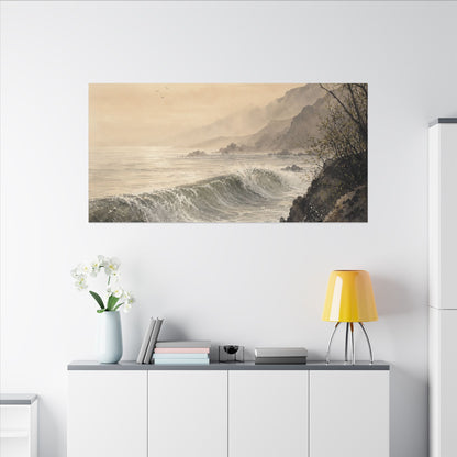 Ocean Wave Spring Canvas Art | Japandi Elegant Design
