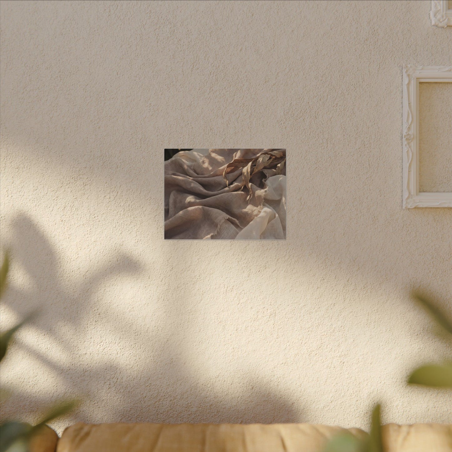 Silk Drape Summer Canvas Art | Japandi Neutral Design