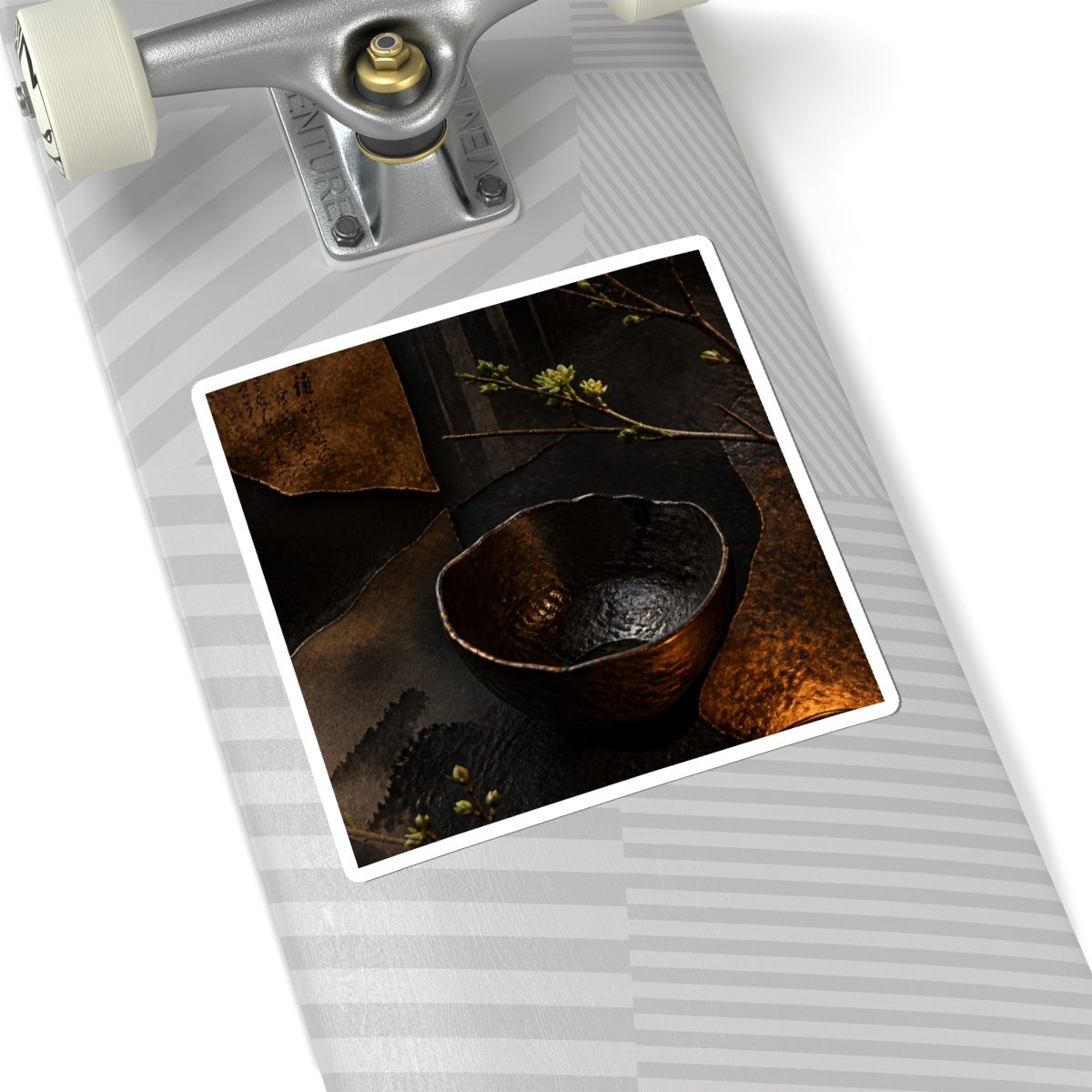 Ceramic Bowl Sticker | Spring Dark Japandi Shadow Zen Art
