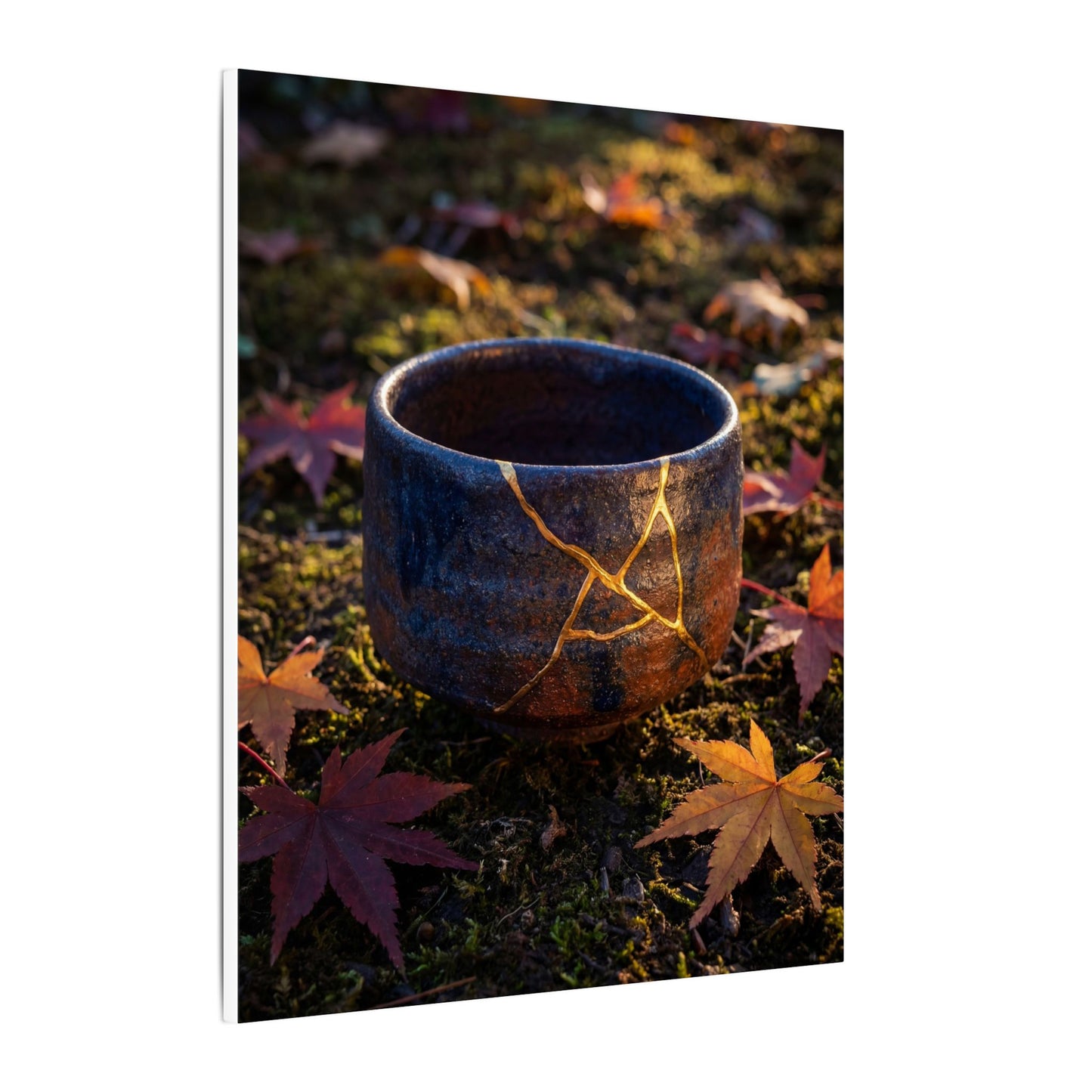 Kanso Moonlit Garden Canvas Art - Kintsugi Gold Repair
