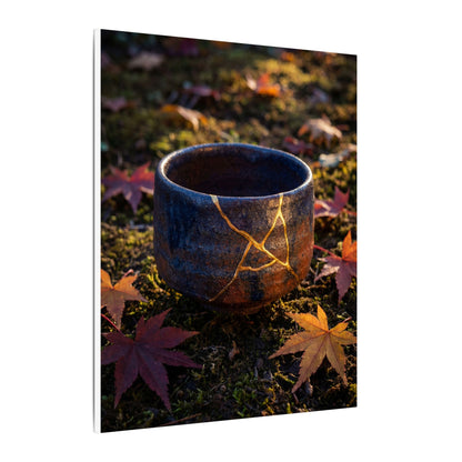 Kanso Moonlit Garden Canvas Art - Kintsugi Gold Repair