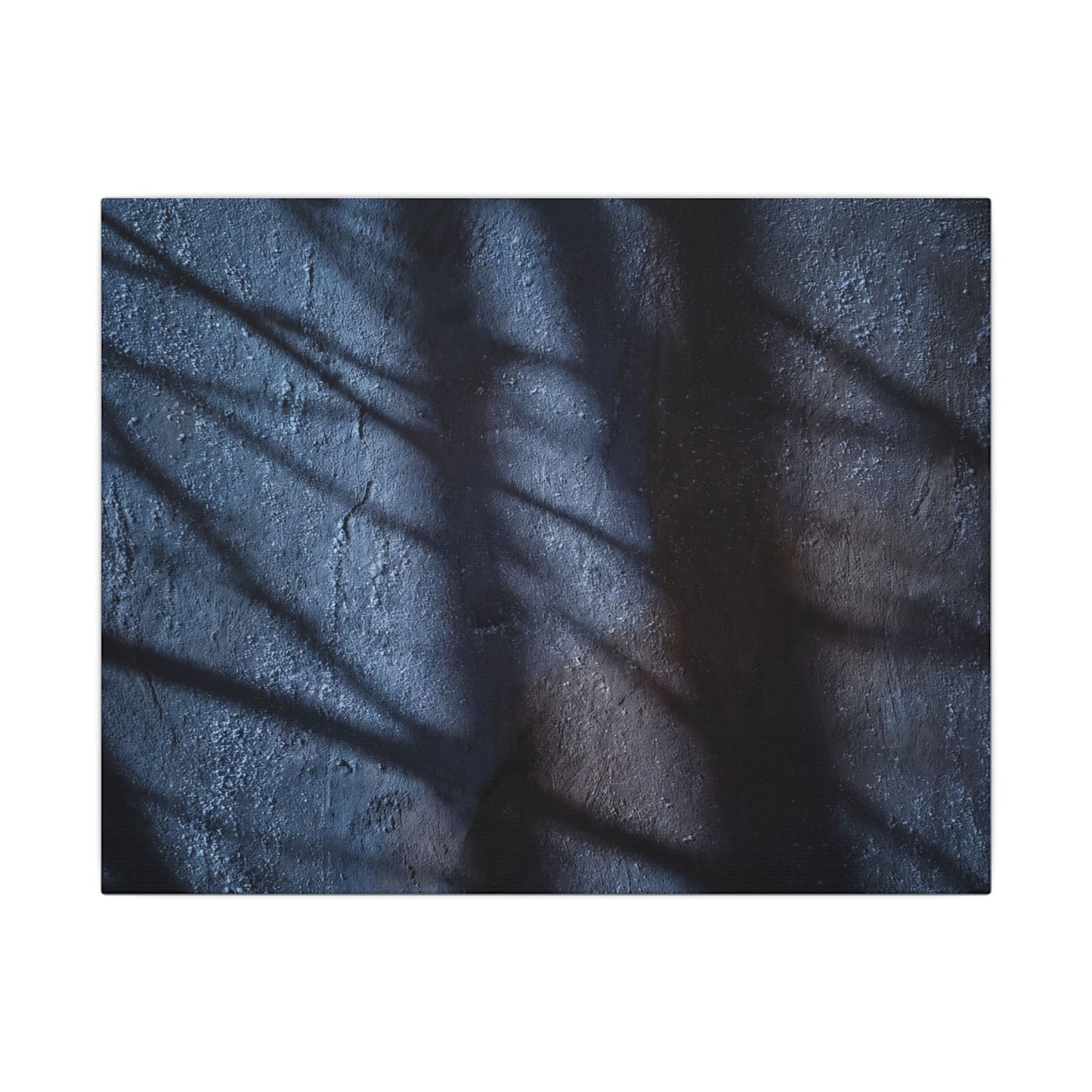 Dark Japandi Shadow Play in Moonlight | Moody Minimal Canvas Art Art Print
