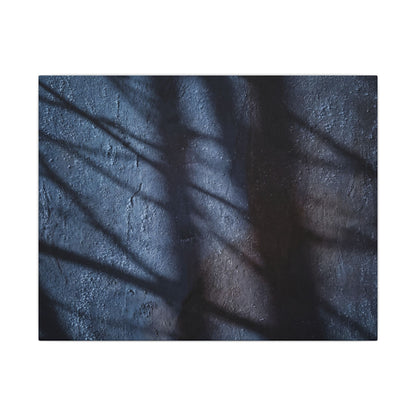 Dark Japandi Shadow Play in Moonlight | Moody Minimal Canvas Art Art Print