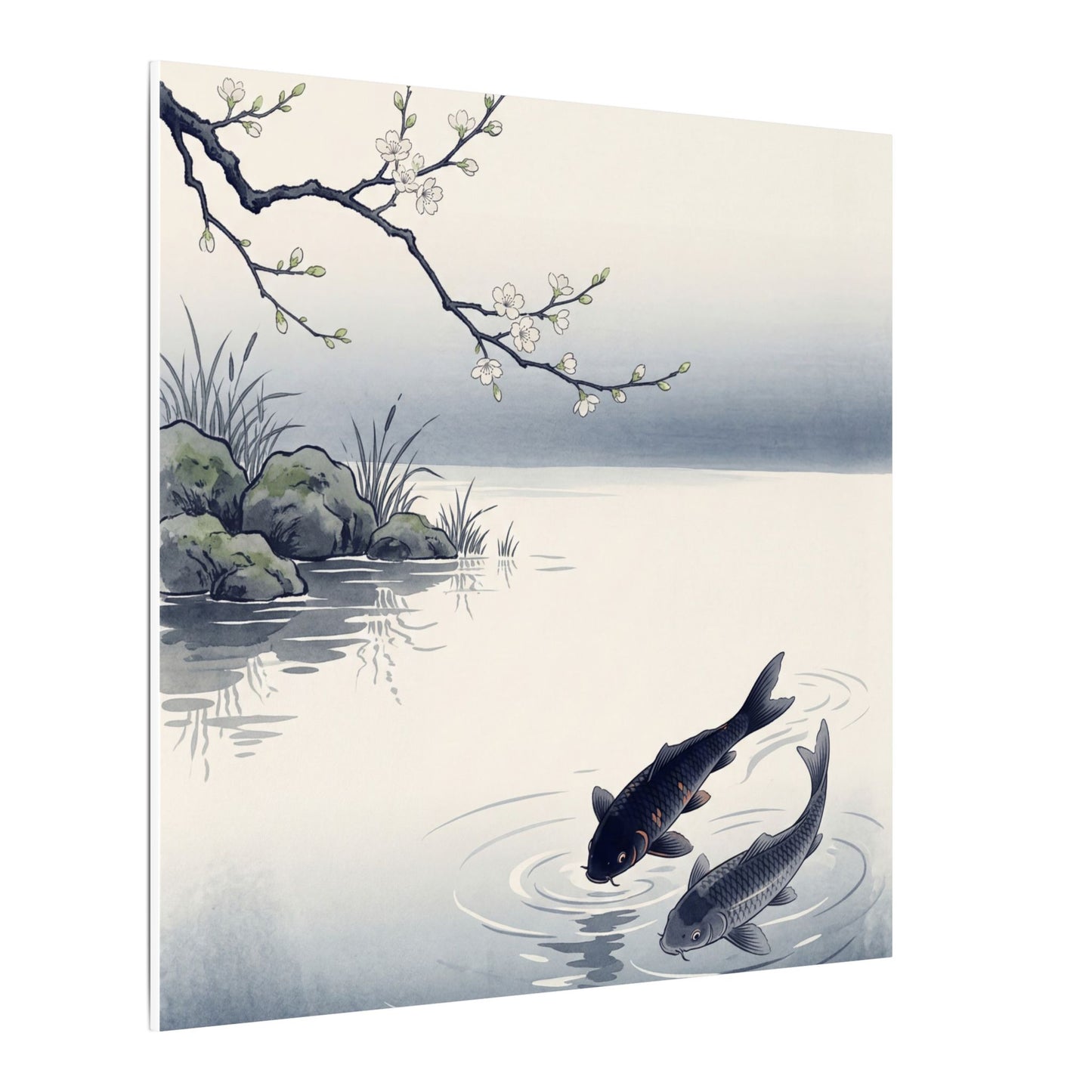Ma Koi Pond Canvas Art - Zen Ukiyo E Inspired