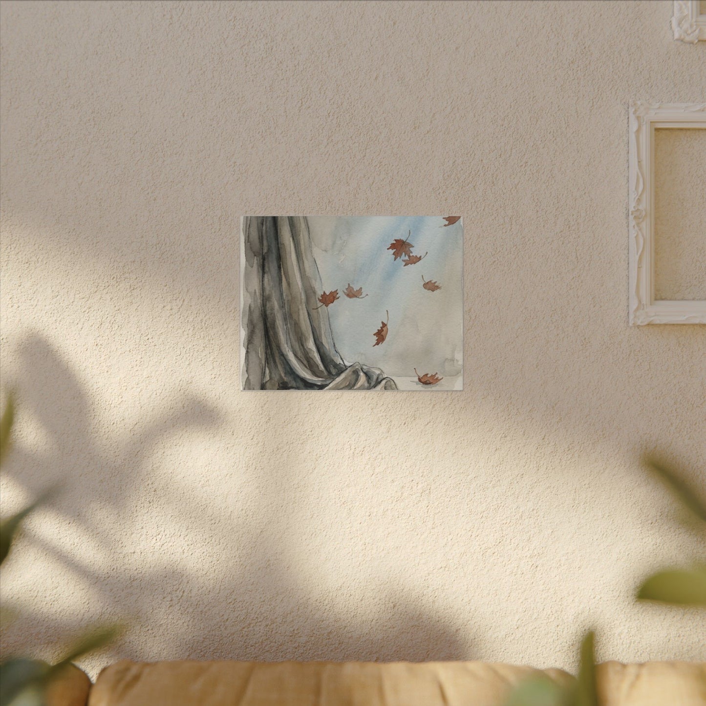 Ma Silk Drape Canvas Art - Japandi Watercolor