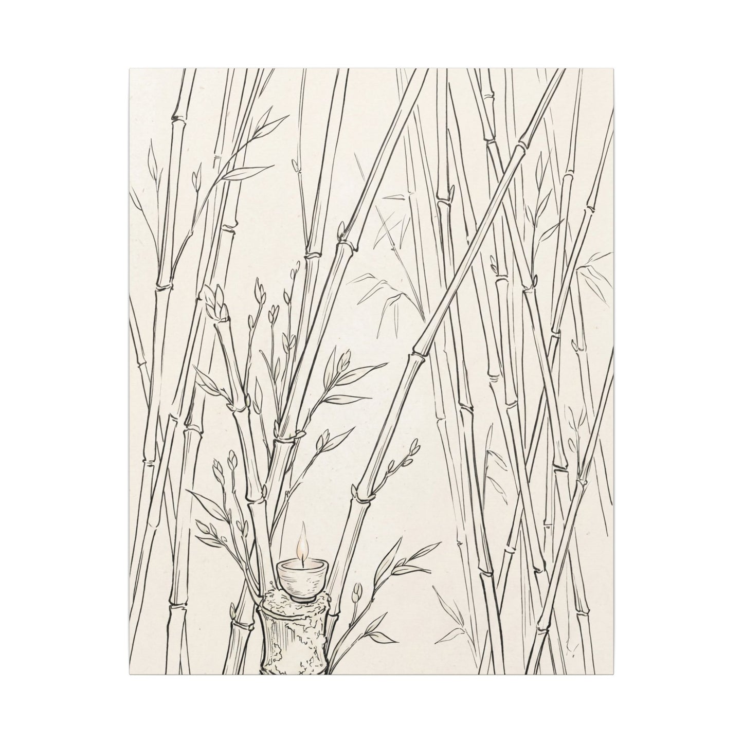 Candlelight Bamboo Grove Canvas Art - Japandi Fukinsei