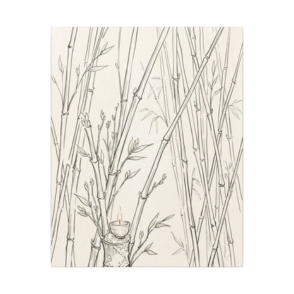 Candlelight Bamboo Grove Canvas Art - Japandi Fukinsei