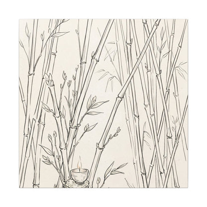 Candlelight Bamboo Grove Canvas Art - Japandi Fukinsei