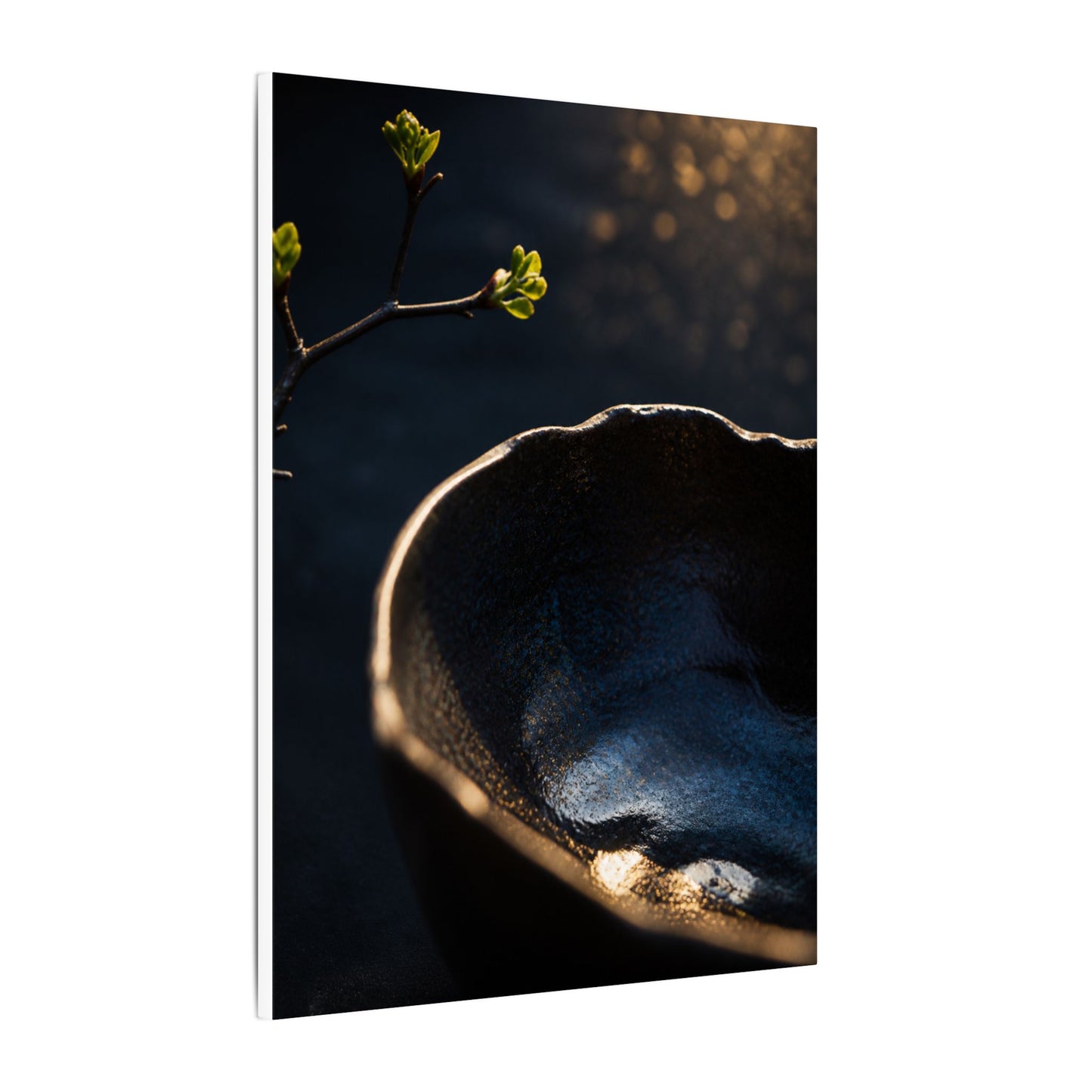 Ma Ceramic Bowl Canvas Art - Dark Japandi Shadow Zen
