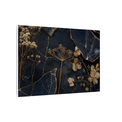 Philosophical Dried Flowers Canvas Art - Broken Beauty Kintsugi