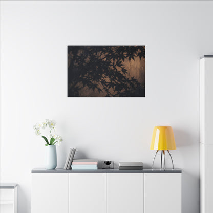 Shadow Play Autumn Canvas Art | Dark Japandi Atmospheric Design