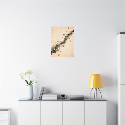 Ink Brushstroke Autumn Canvas Art | Zen Calm Design