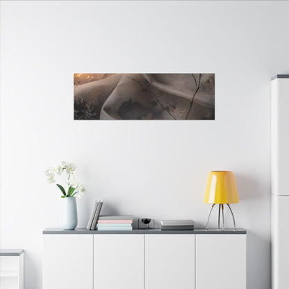 Japandi Silk Drape in Candlelight | Watercolor Canvas Art