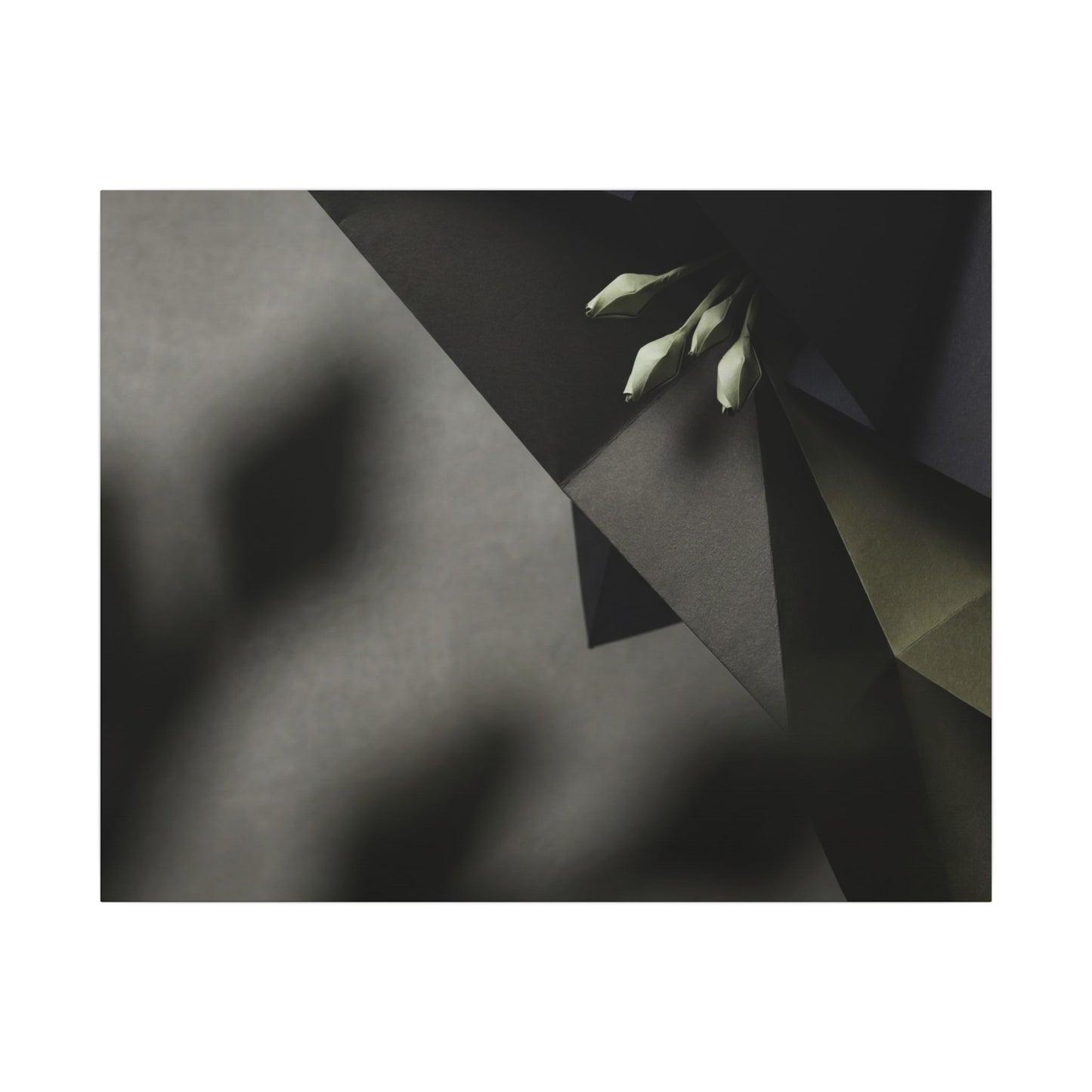 Paper Fold Moody Minimal Canvas Art | Luxurious Dark Japandi Art