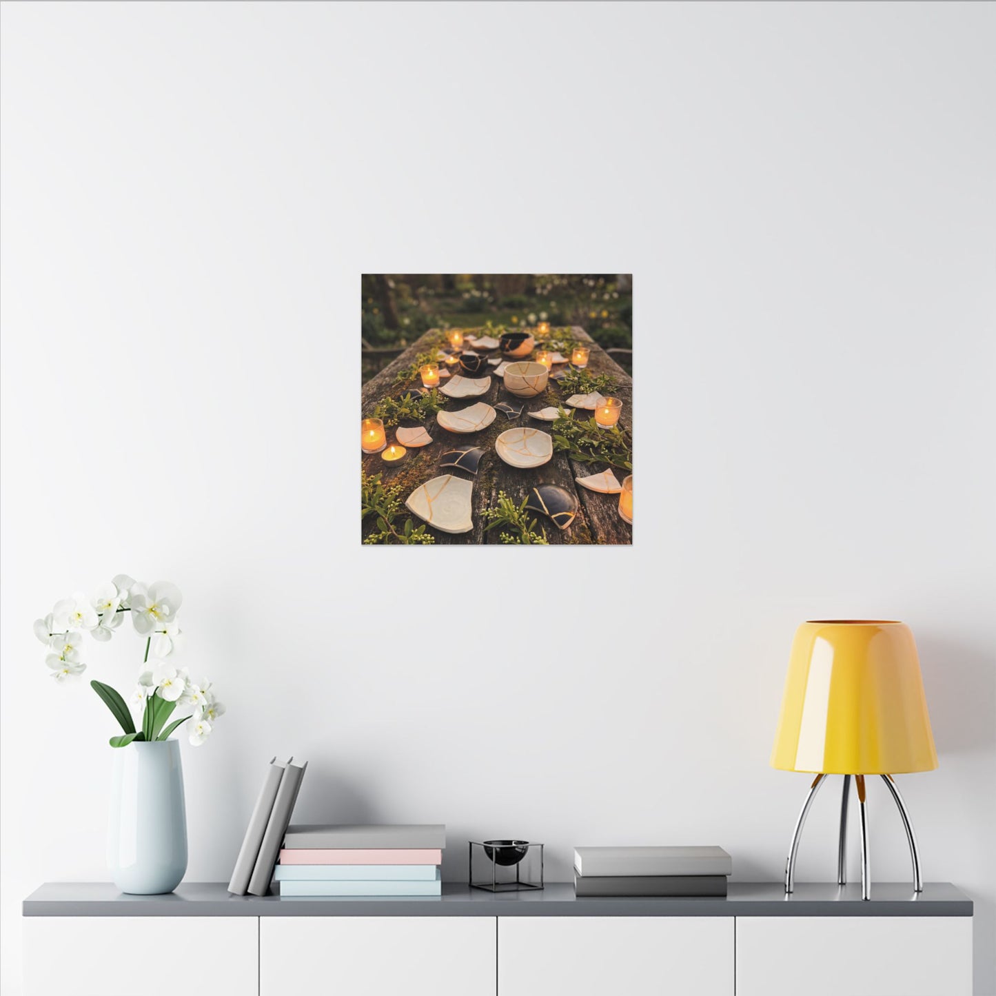Broken Pottery Spring Canvas Art | Kintsugi Beautiful Design
