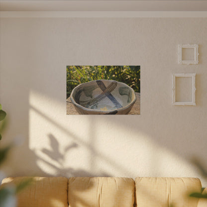 Earthy Ceramic Bowl Canvas Art - Japanese Pattern Japandi
