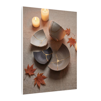 Candlelight Broken Pottery Canvas Art - Japandi Ma