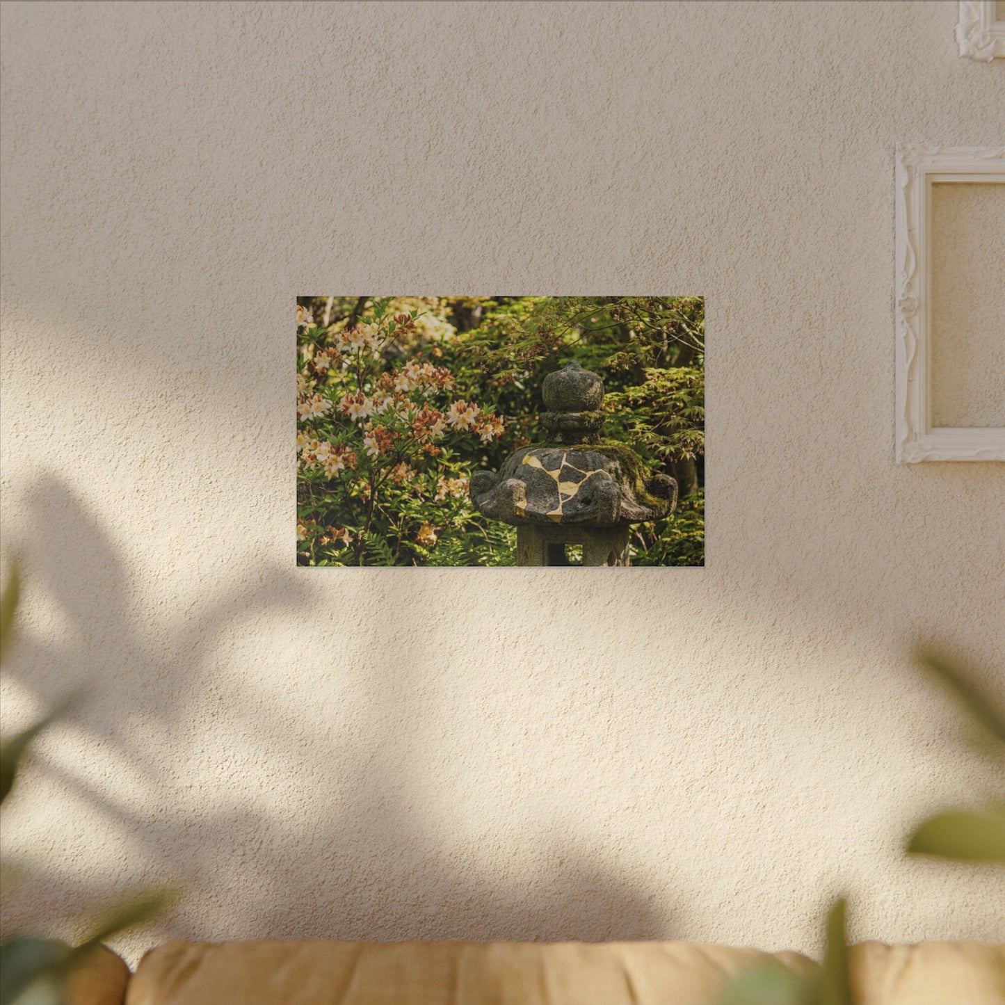 Spring Stone Lantern Gold Repair Canvas Art | Beautiful Decor