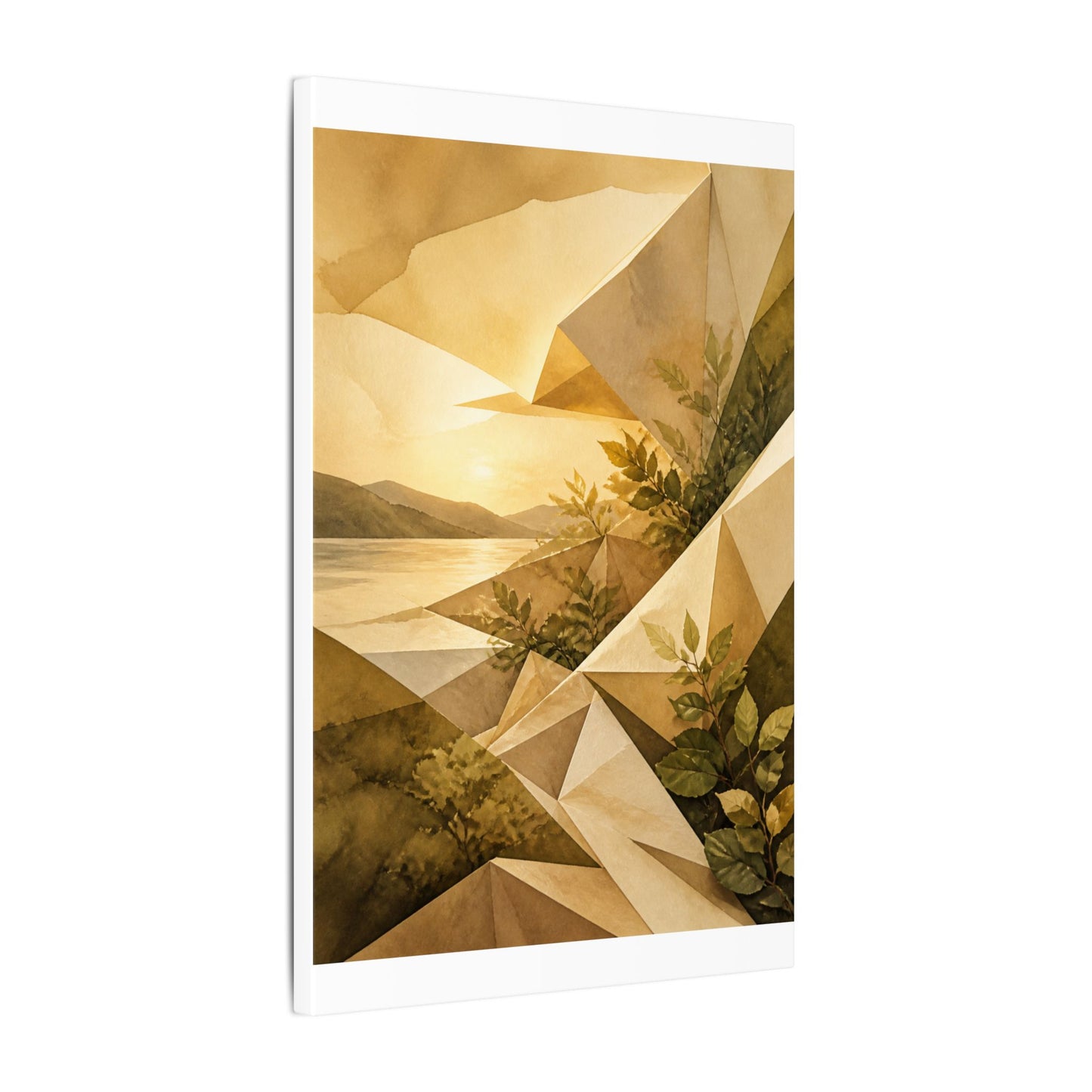 Golden Hour Paper Fold Canvas Art - Japandi Ma