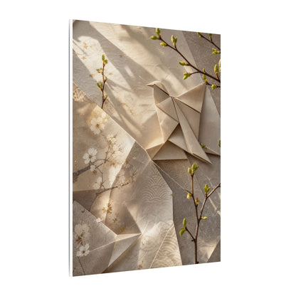 Golden Hour Paper Fold Canvas Art - Japandi Fukinsei