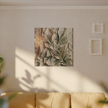 Japandi Paper Fold in Candlelight | Texture Canvas Art