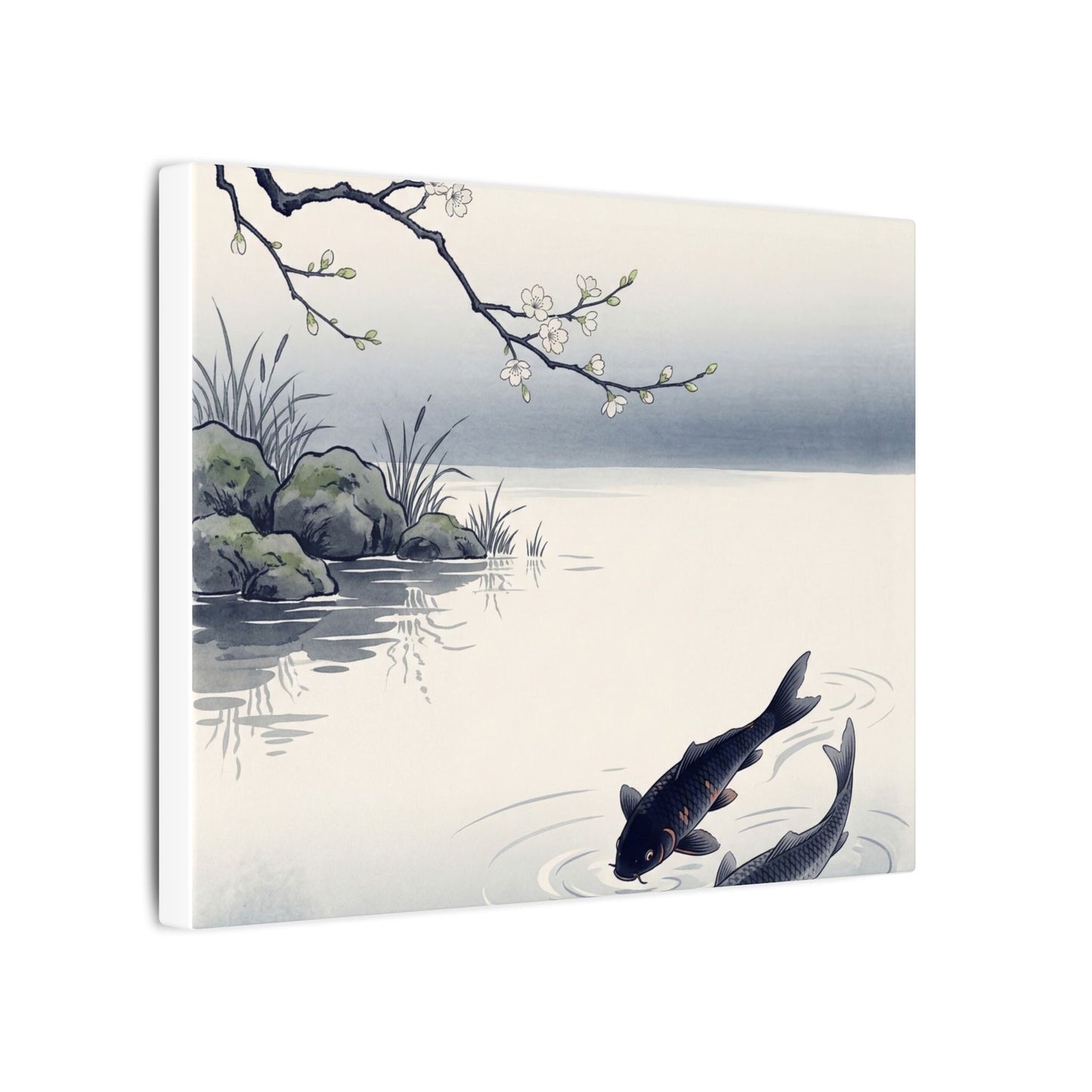 Ma Koi Pond Canvas Art - Zen Ukiyo E Inspired