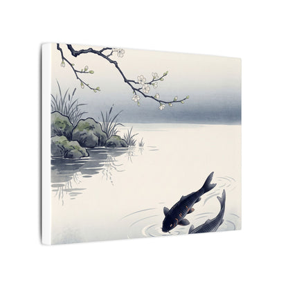 Ma Koi Pond Canvas Art - Zen Ukiyo E Inspired