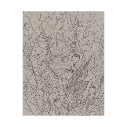 Summer Dried Flowers Minimal Line Wall Art Print | Cozy Decor