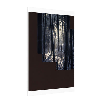 Bamboo Grove Canvas Art | Winter Dark Japandi Moody Minimal Art