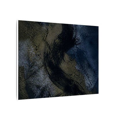 Shibui Ink Brushstroke Canvas Art - Dark Japandi Dark Texture