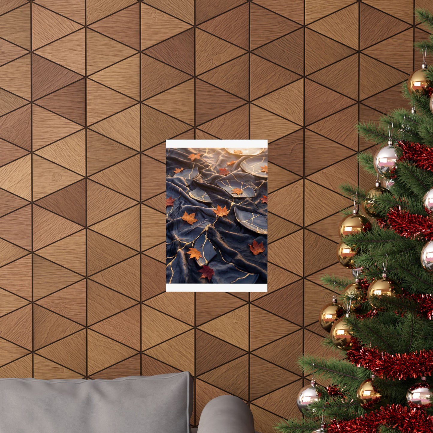 Silk Drape Gold Repair Wall Art Print | Artful Kintsugi Art