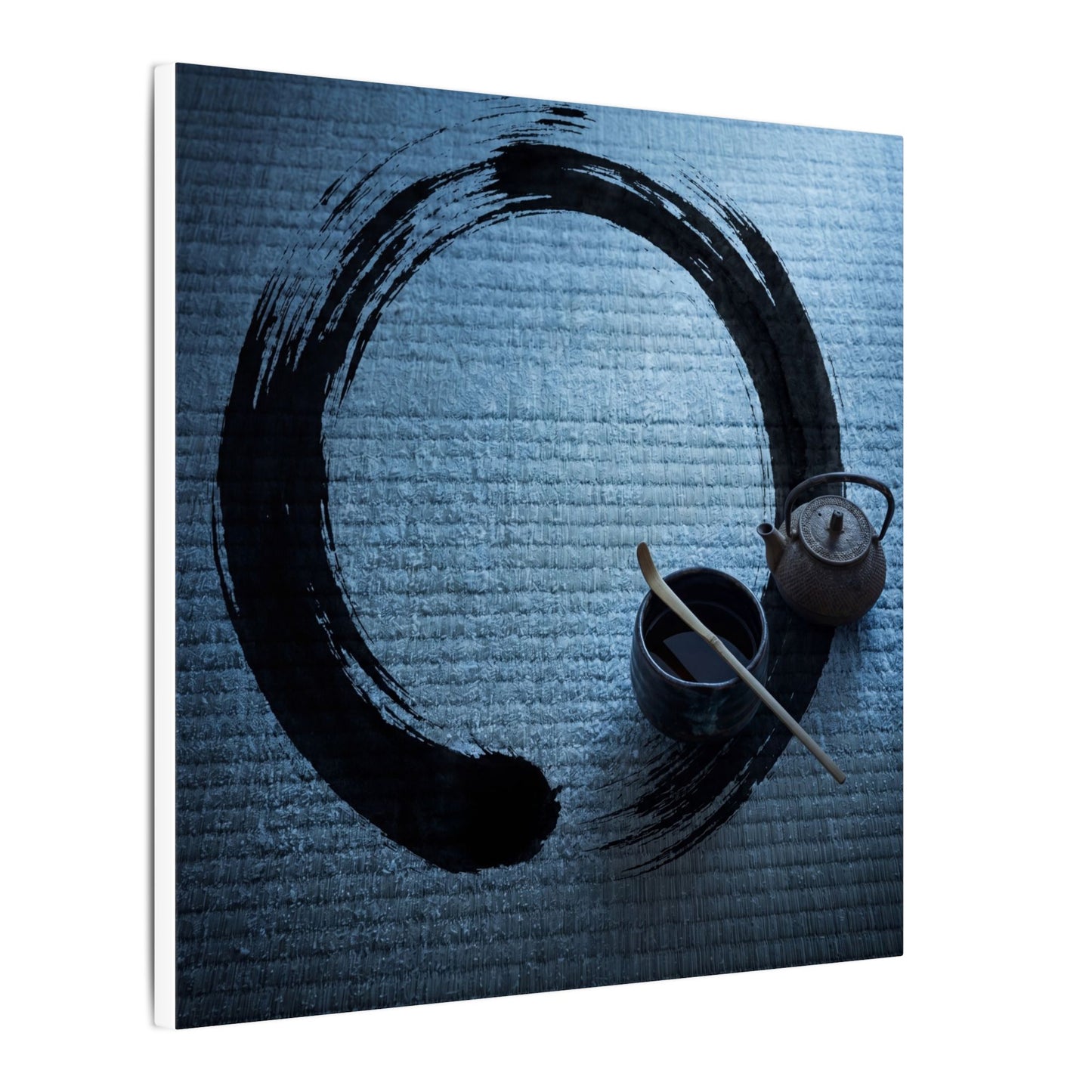 Winter Tea Ceremony Enso Canvas Art | Peaceful Decor