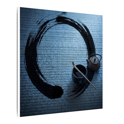 Winter Tea Ceremony Enso Canvas Art | Peaceful Decor