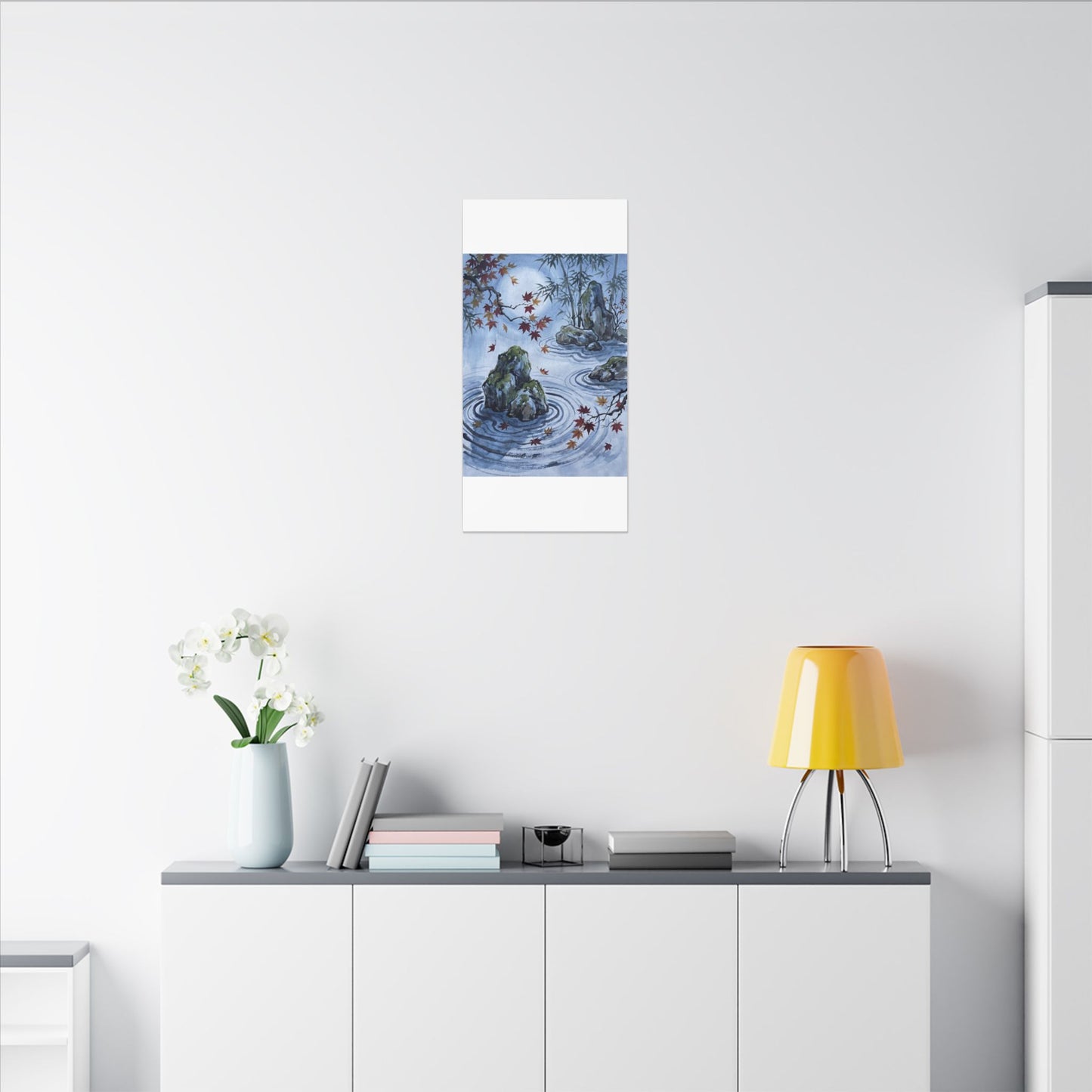 Rock Garden Autumn Canvas Art | Zen Tranquil Design
