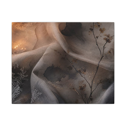 Japandi Silk Drape in Candlelight | Watercolor Canvas Art