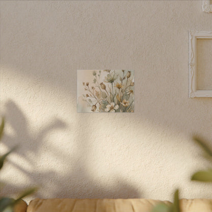 Summer Dried Flowers Watercolor Canvas Art | Elegant Decor