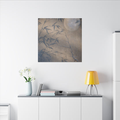 Shadow Play Canvas Art | Winter Japandi Japanese Pattern Art