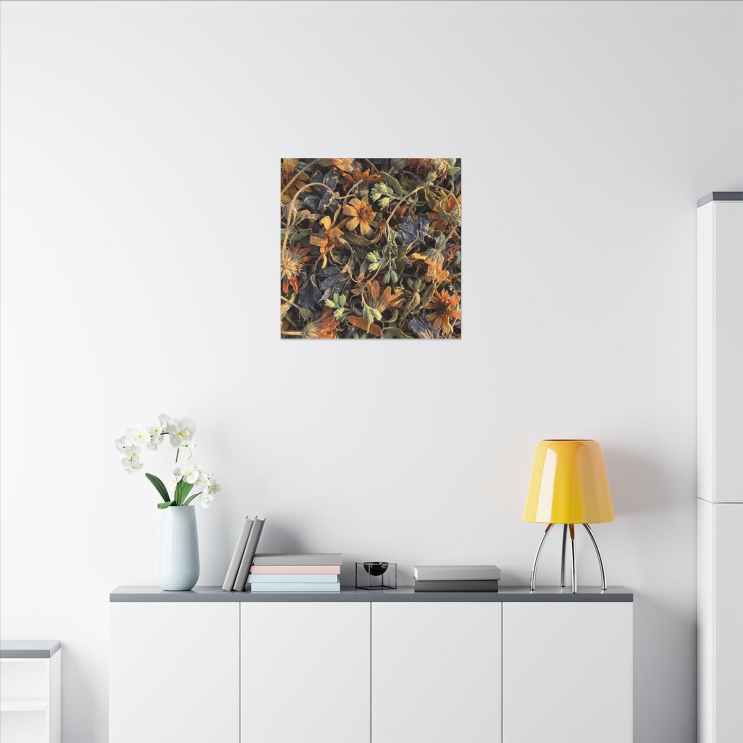 Spring Dried Flowers Japanese Pattern Canvas Art | Warm Decor
