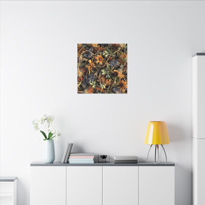 Spring Dried Flowers Japanese Pattern Canvas Art | Warm Decor