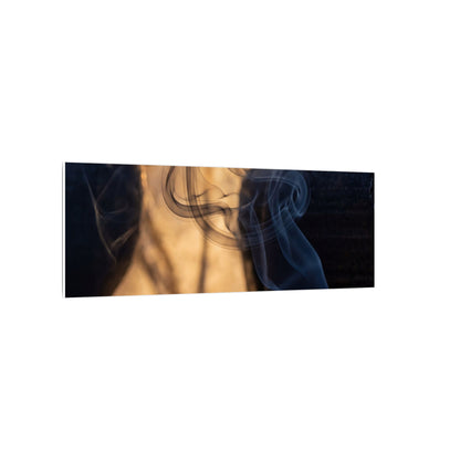 Incense Smoke Canvas Art | Winter Dark Japandi Shadow Zen Art