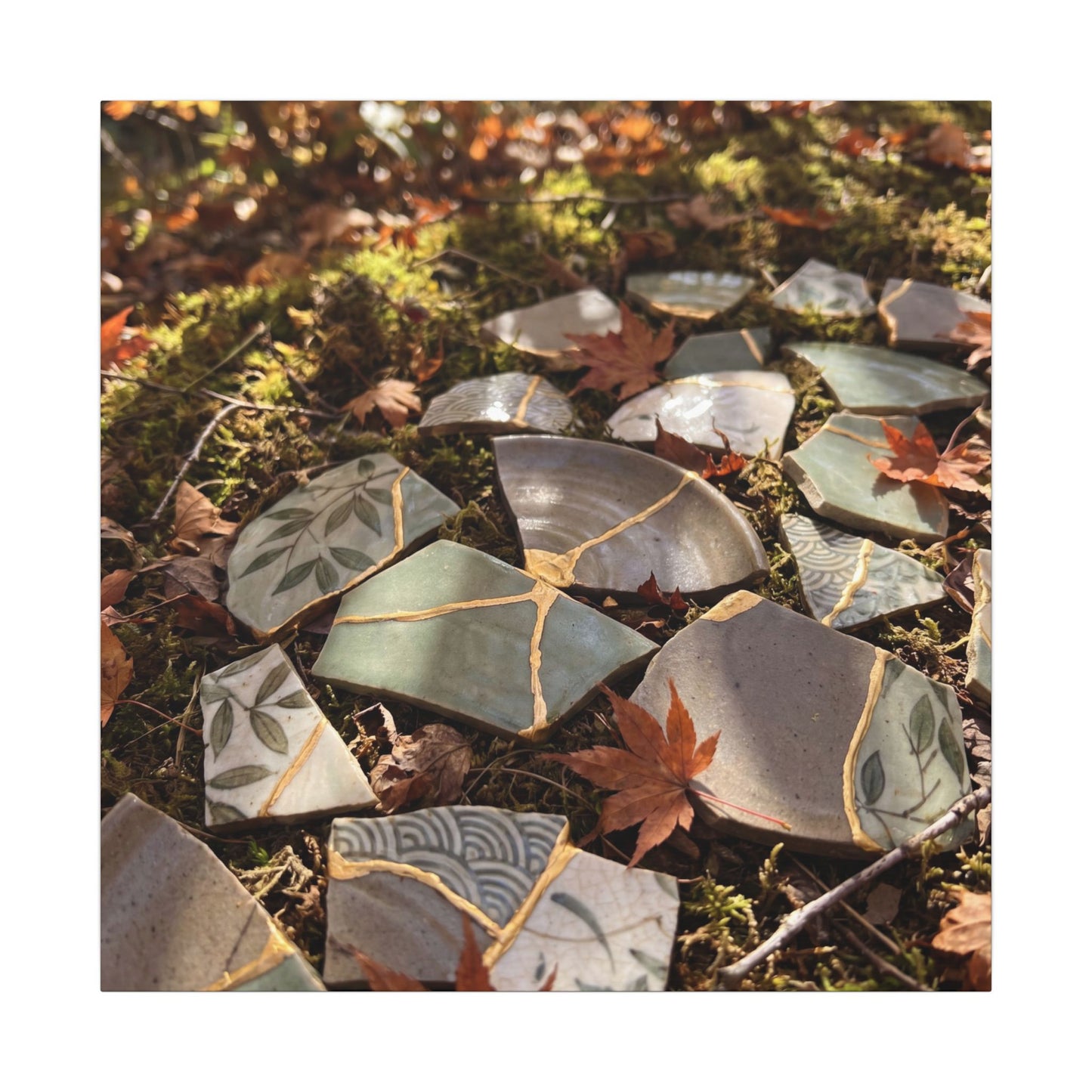 Broken Pottery Japanese Pattern Canvas Art | Elegant Japandi Art