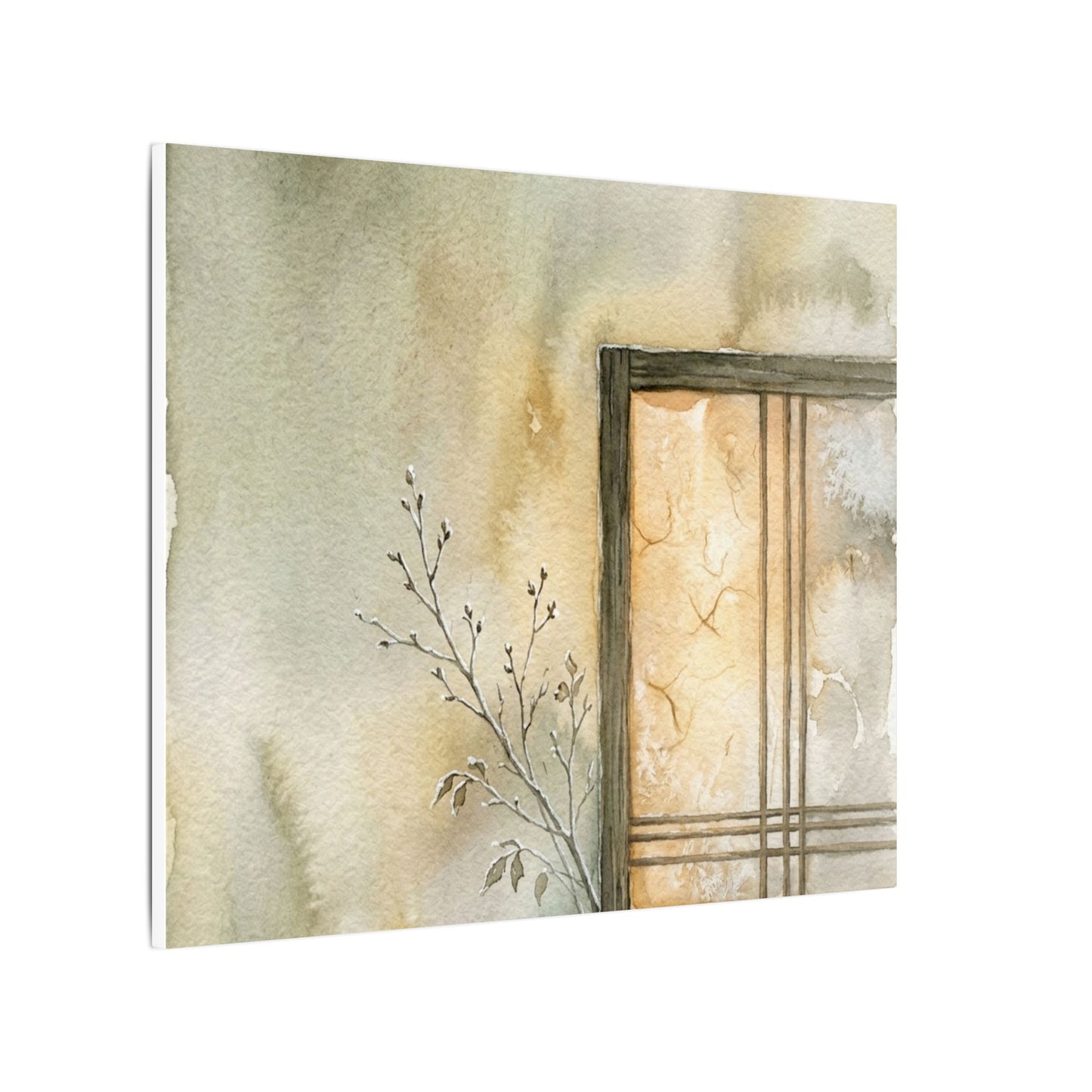 Ma Shoji Screen Canvas Art - Japandi Watercolor