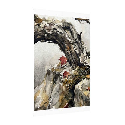 Pine Tree Autumn Canvas Art | Japandi Earthy Design