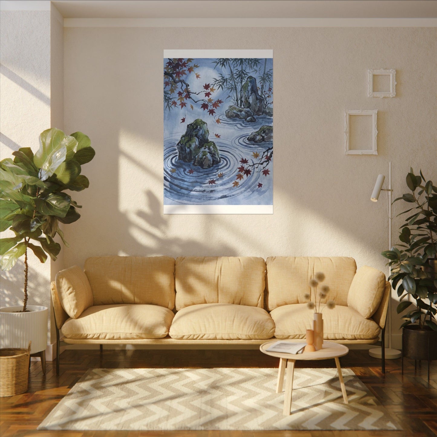 Rock Garden Autumn Canvas Art | Zen Tranquil Design